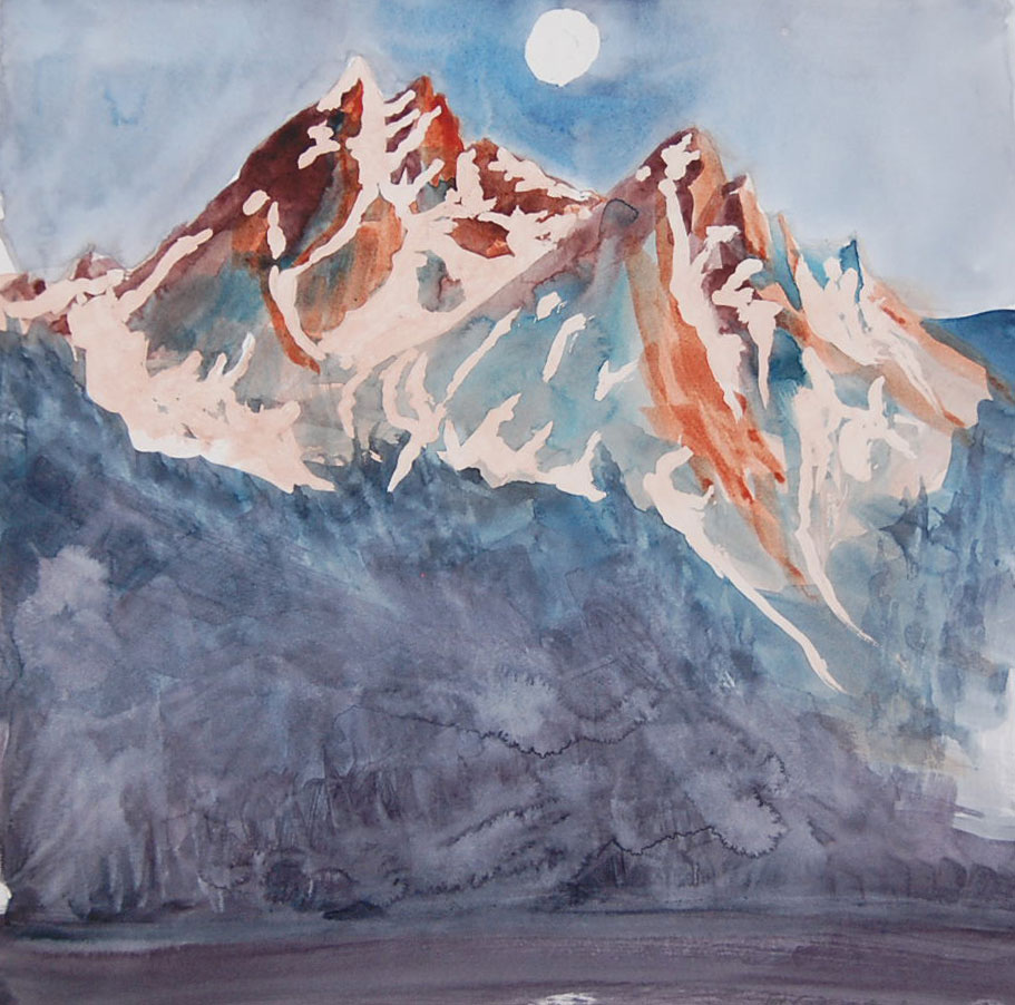 Sawtooth Mountain and Moon